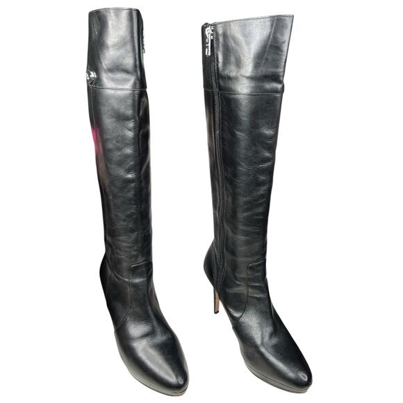 Coach Women’s Grace Black Leather Riding Boot Size US 8.5 - Picture 5 of 13